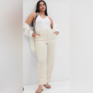 Gap Linen-Cotton Beachy BoHo Pull-On Wide-Leg Pants NWT XXL T Lagenlook Career
